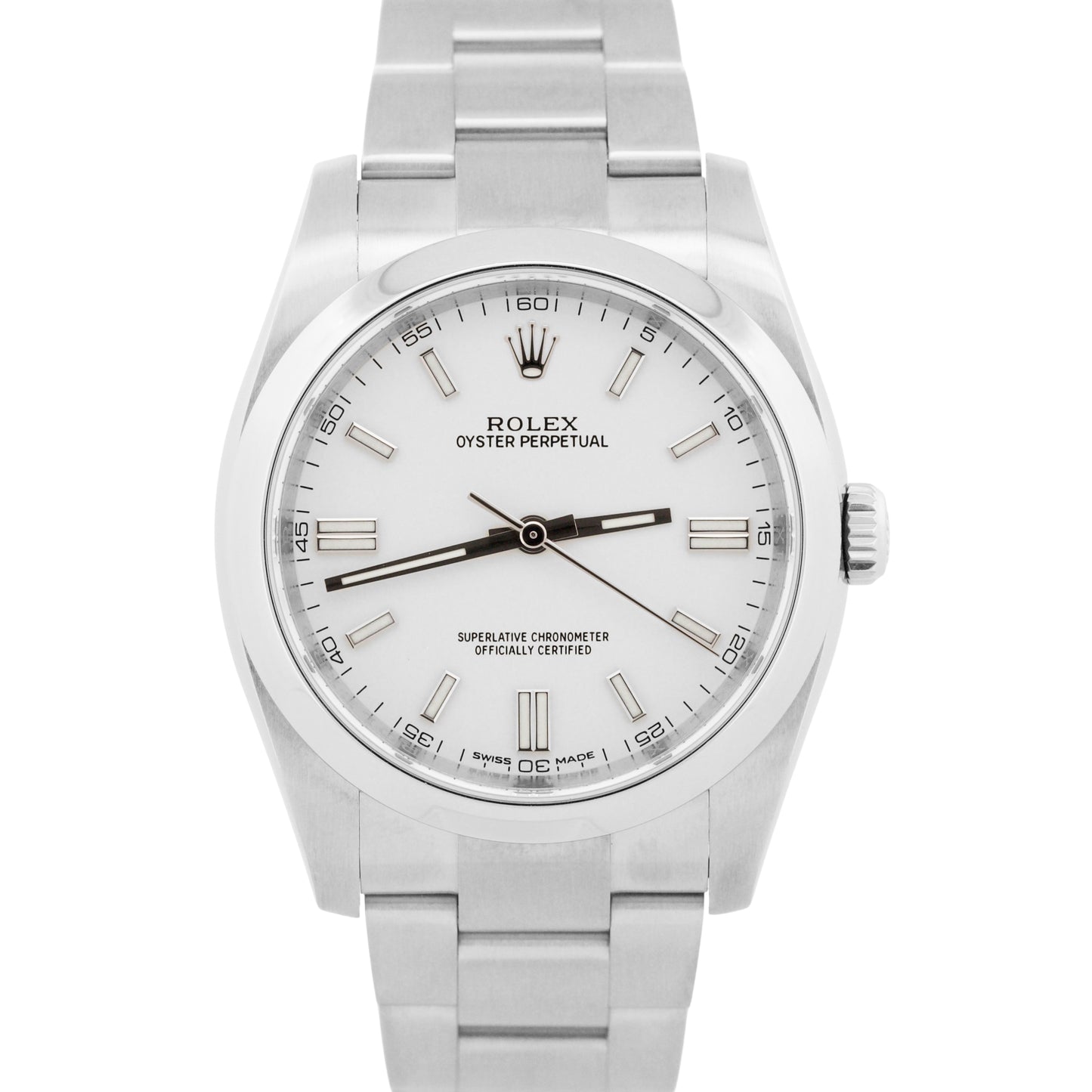 2020 PAPERS Rolex Oyster Perpetual 36mm WHITE Stainless Steel Watch 116000 BOX