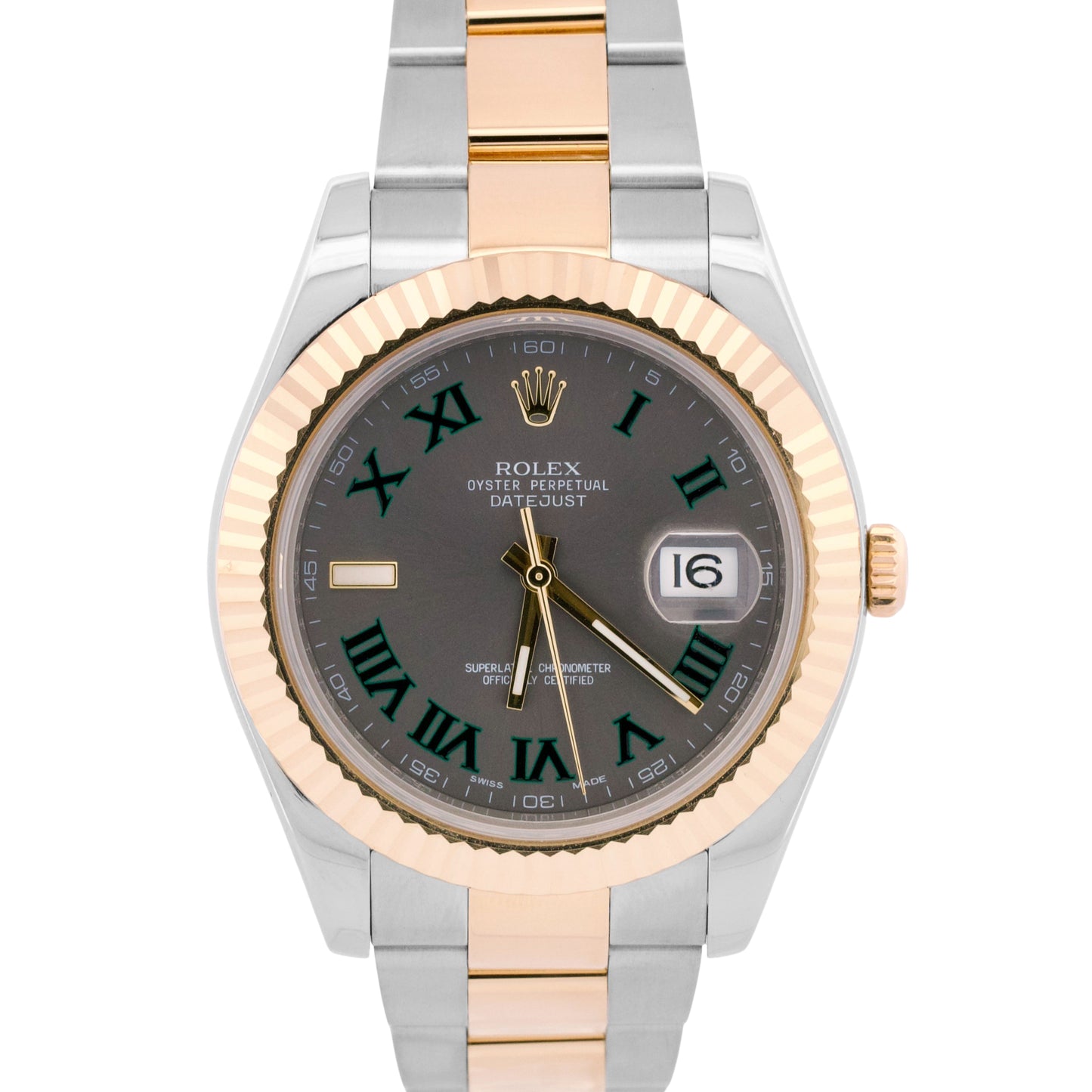 Rolex Datejust II WIMBLEDON Rhodium Steel 18K Yellow Gold 41mm OYSTER 116333
