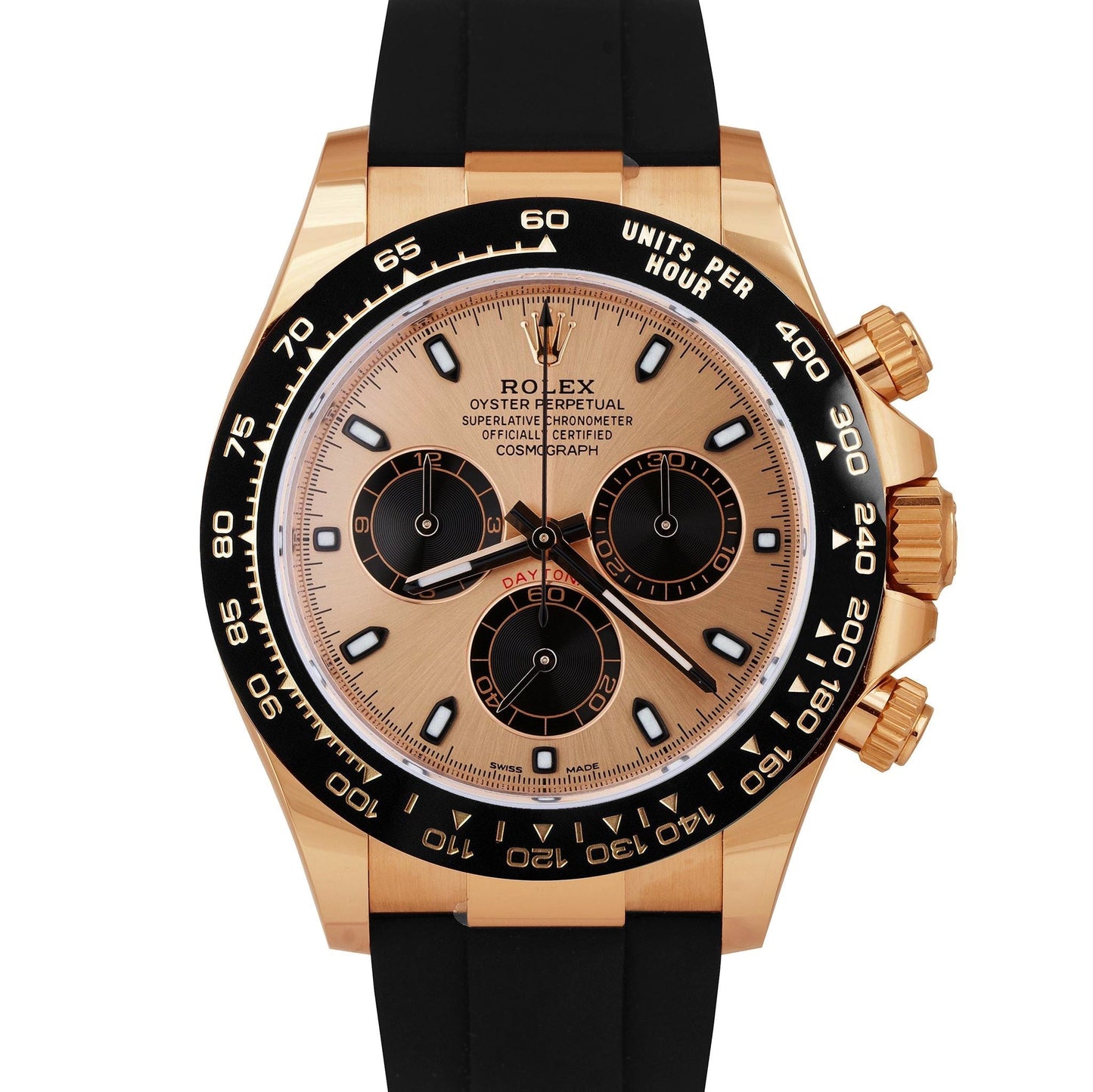 PAPERS Rolex Daytona Rose Gold Pink Sundust PAPERS Oysterflex Watch 116515 B+P