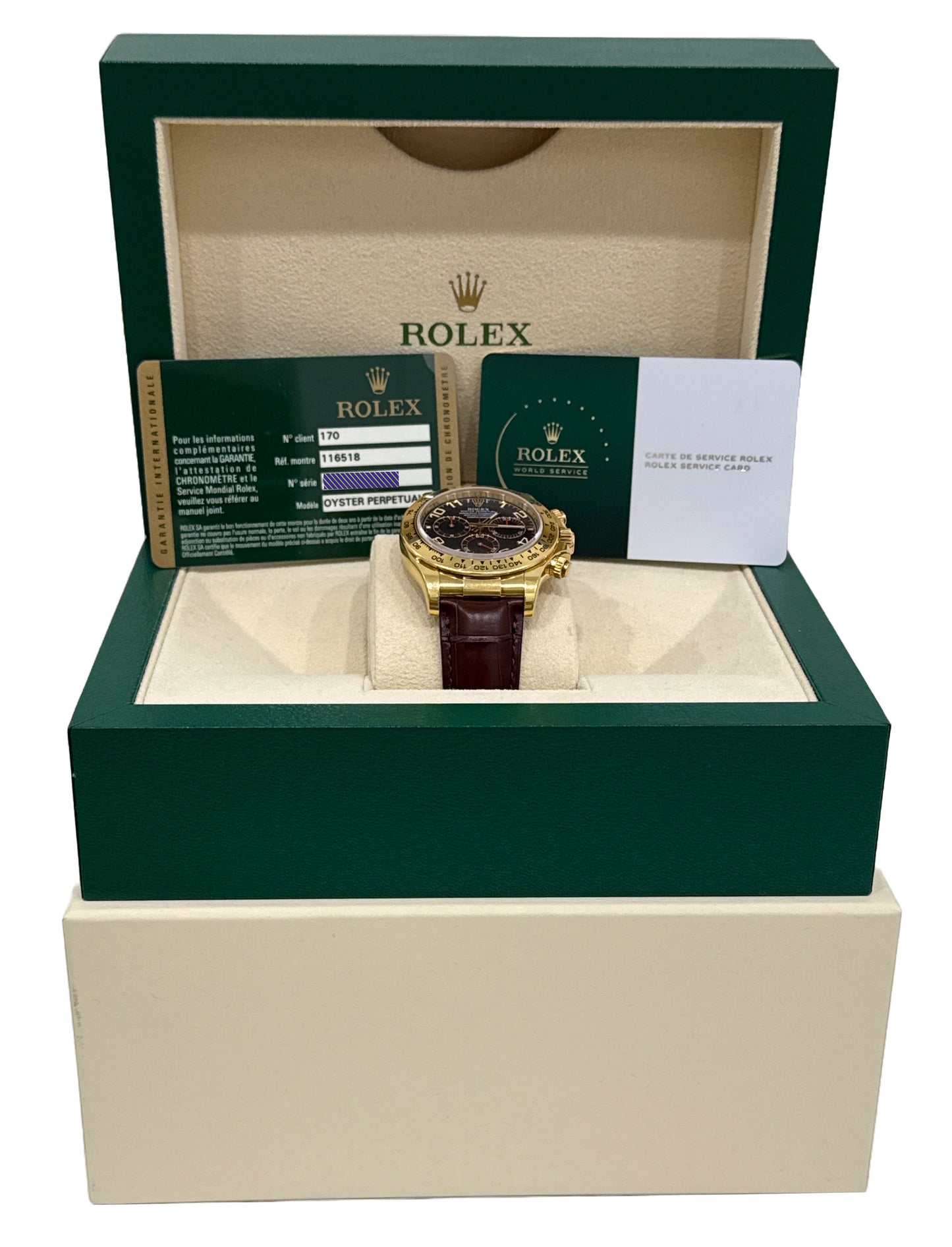 2024 RSC PAPERS Rolex Daytona BLUE RACING Leather 18K Yellow Gold 116518 BOX