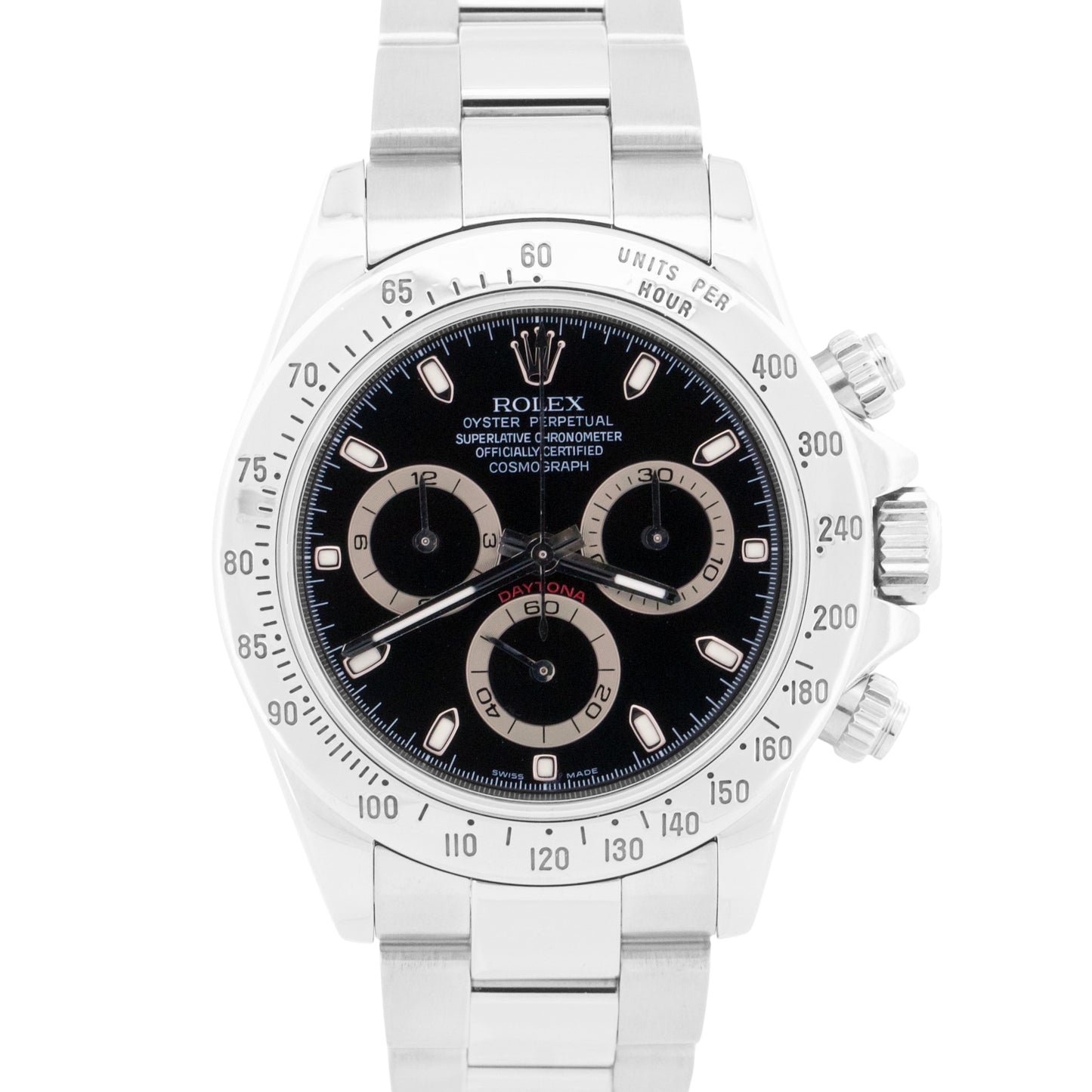 Rolex Daytona Cosmograph BLACK Stainless Steel Chronograph 40mm 116520 Watch
