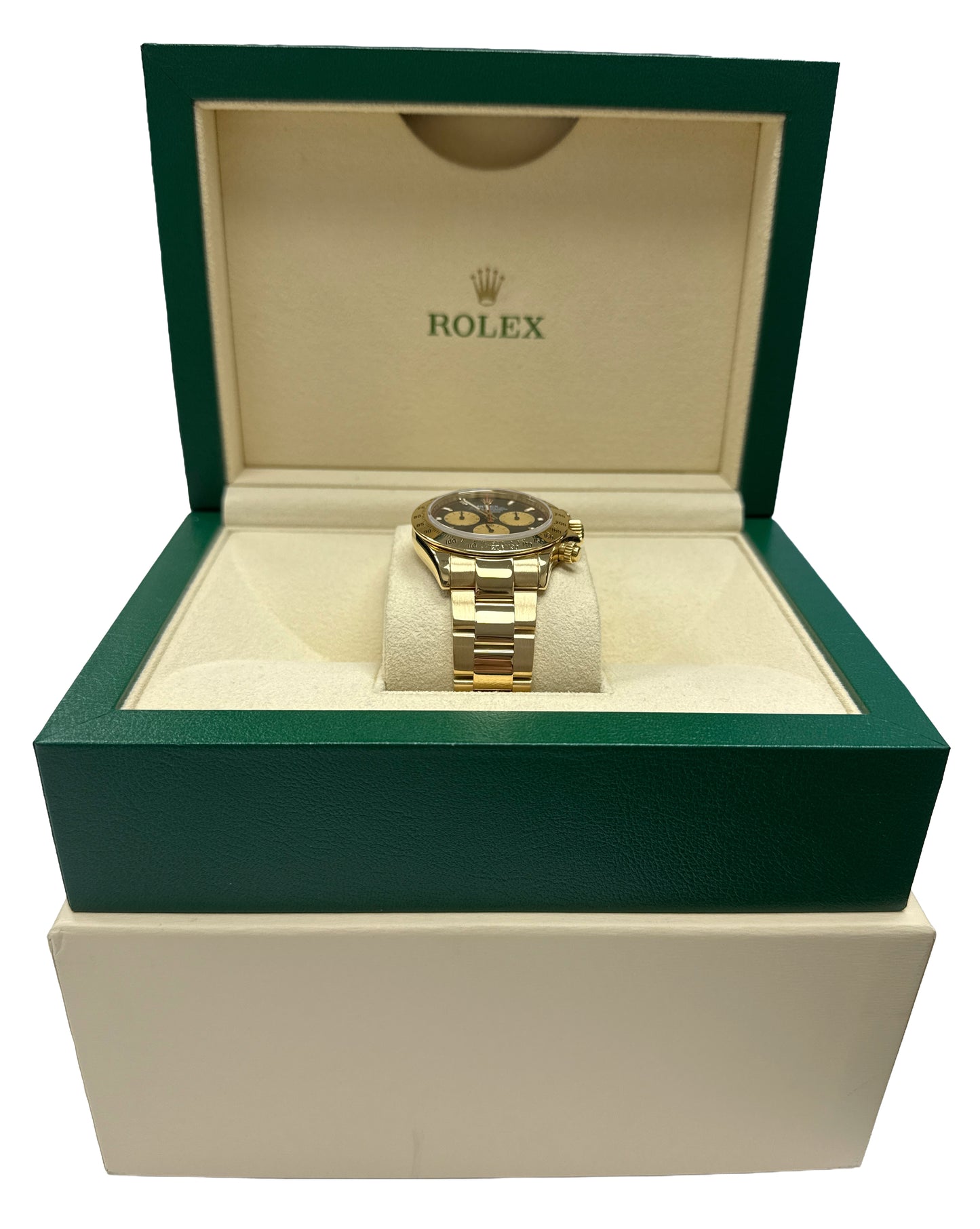 Rolex Daytona Cosmograph 18K Yellow Gold 40mm Black NEWMAN Watch 116528 BOX