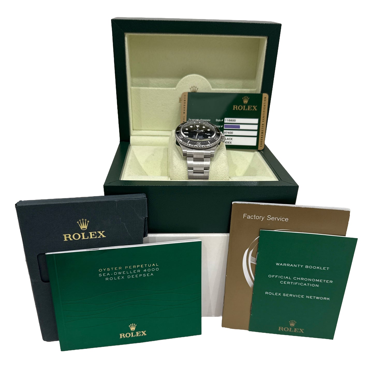 PAPERS Rolex Sea-Dweller 4000 BLACK 40mm Ceramic Steel SD4K Watch 116600 BOX