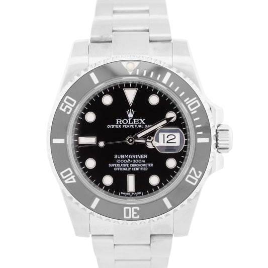 PAPERS Rolex Submariner Date BLACK Stainless Steel 40mm Watch 116610 LN BOX