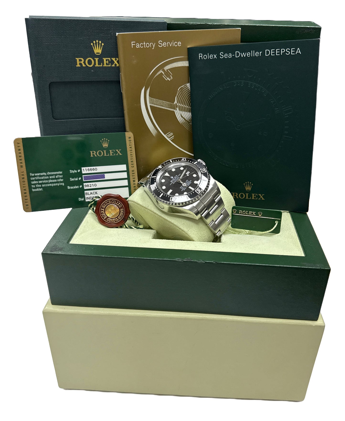 MINT PAPERS Rolex Sea-Dweller Deepsea 44mm BLACK Ceramic Steel Dive 116660 BOX