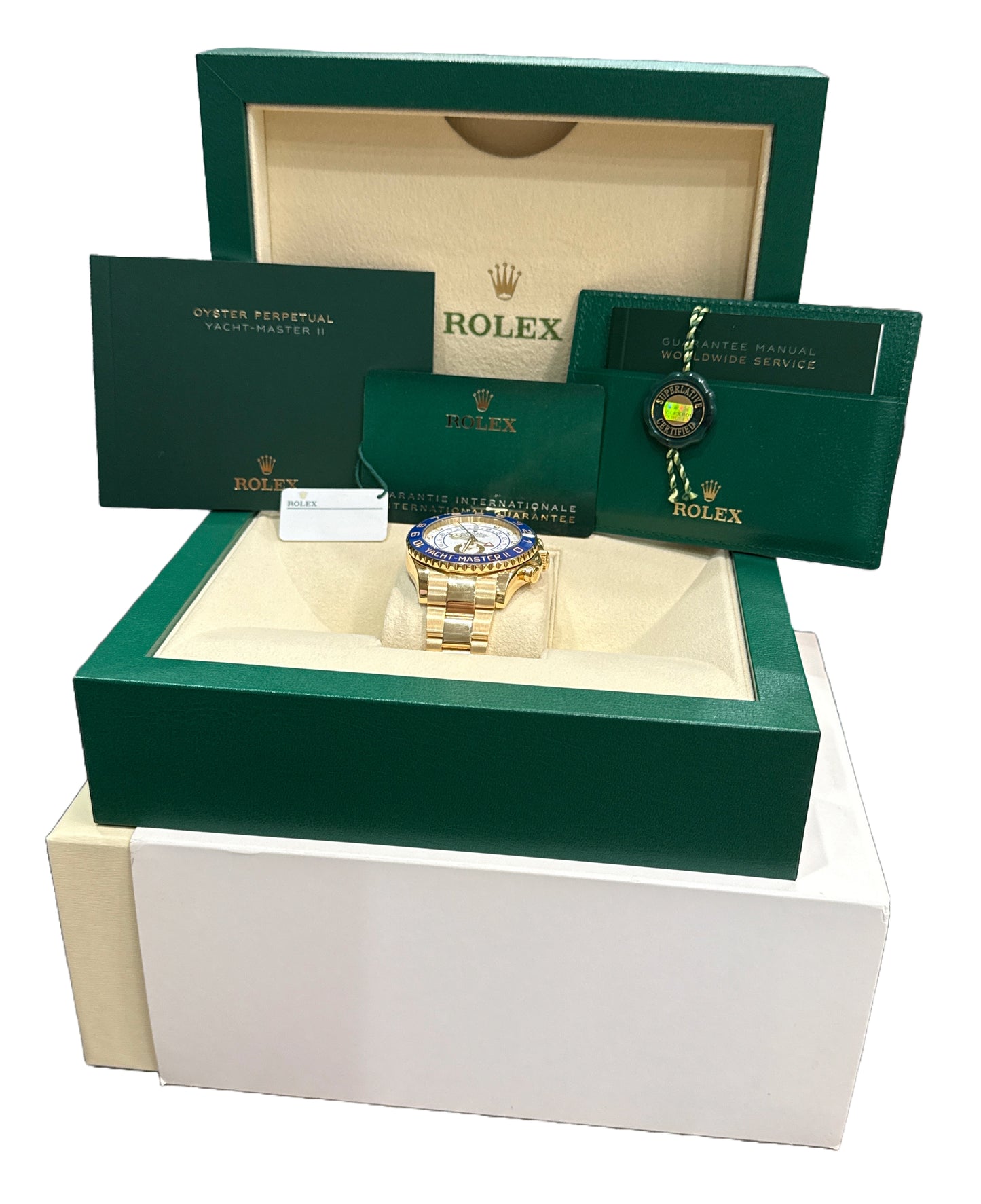 MINT 2021 PAPERS Rolex Yacht-Master II 18K Yellow Gold 44mm 116688 Watch BOX