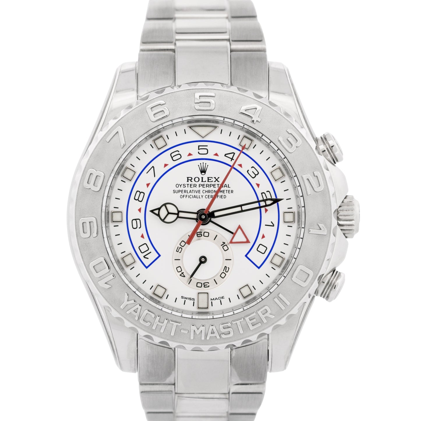 MERCEDES HANDS Rolex Yacht-Master II 44mm 116689 18K White Gold Platinum Watch