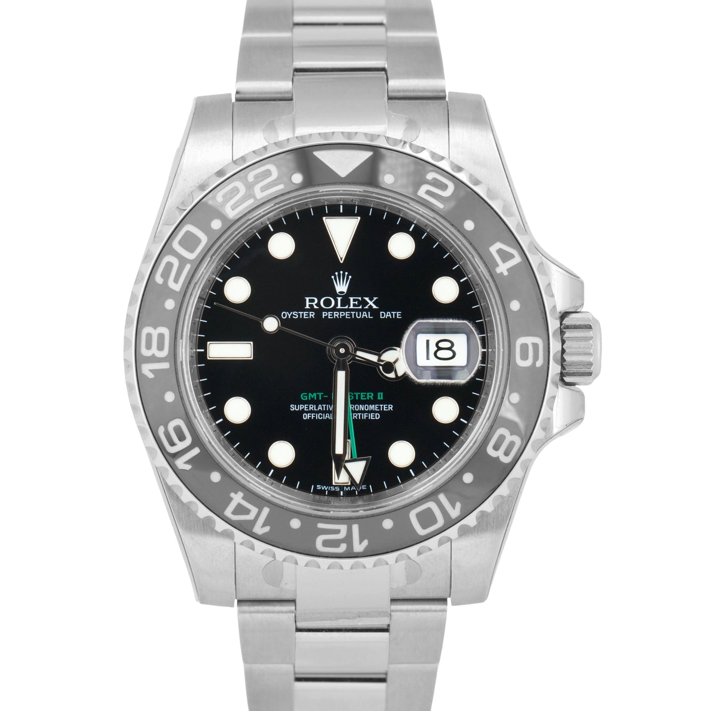 UNWORN NOS STICKERED PAPERS Rolex GMT-Master II Green Black 40mm 116710 LN BOX