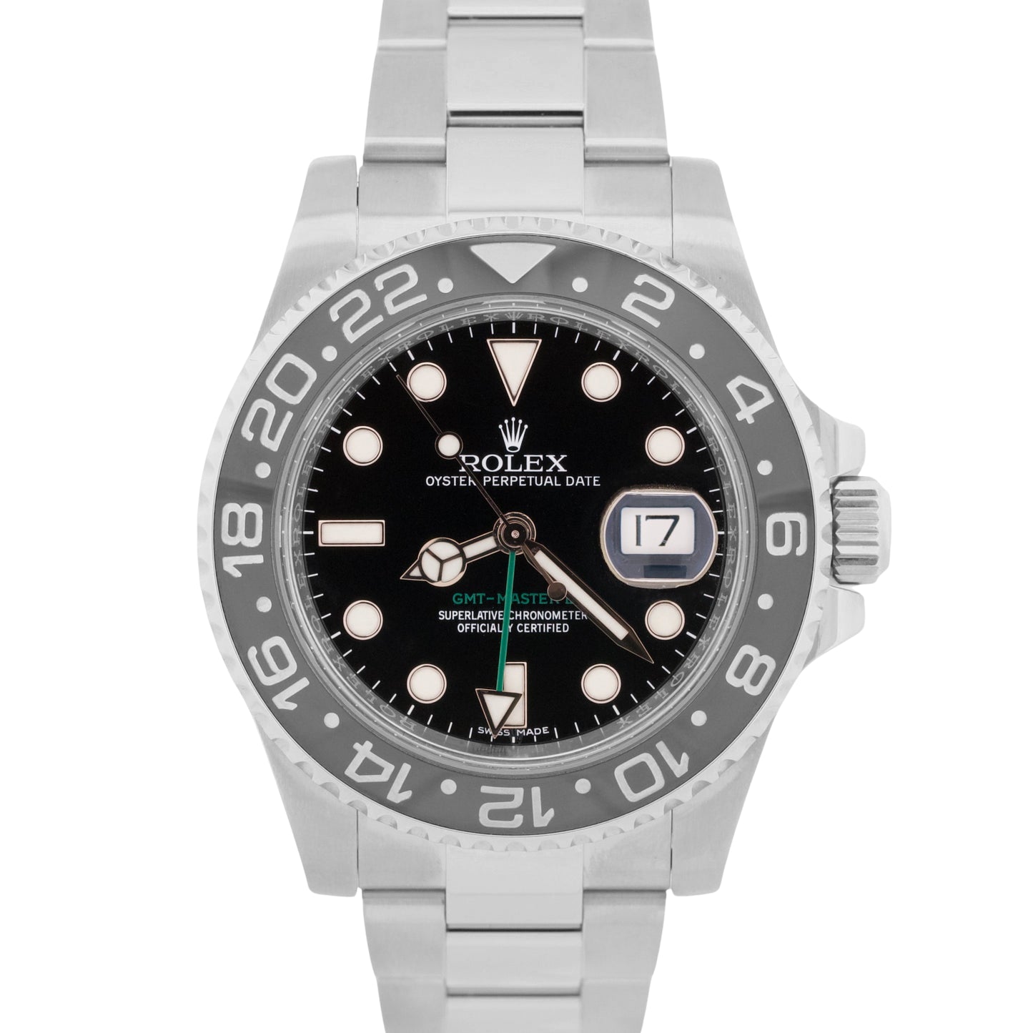 Rolex GMT-Master II BLACK Green Stainless RANDOM SERIAL Ceramic 40mm 116710 LN