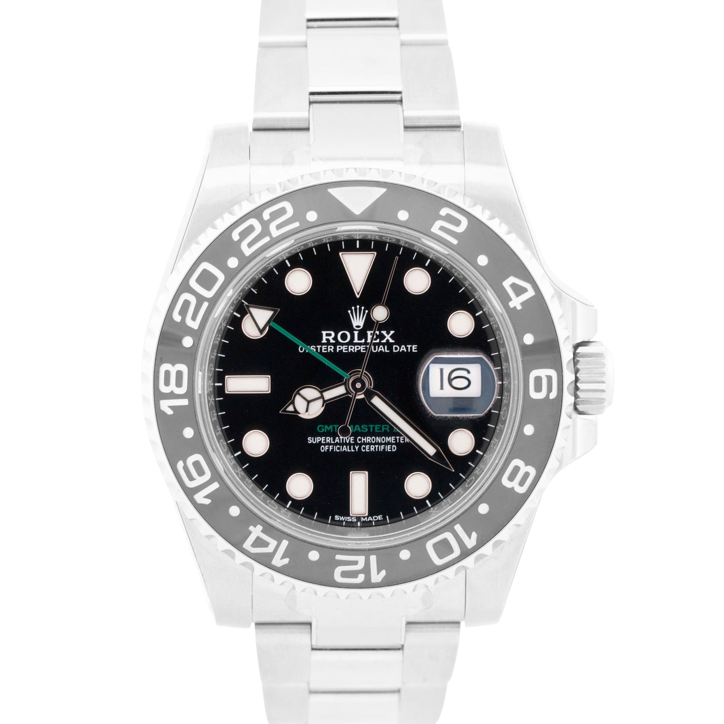 2017 NOS STICKERED PAPERS Rolex GMT-Master II BLACK Green 40mm 116710 LN BOX