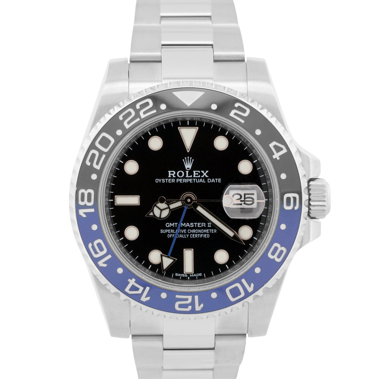 PAPERS Rolex GMT-Master II BATMAN Blue Black Steel Ceramic 40mm 116710 BLNR BOX