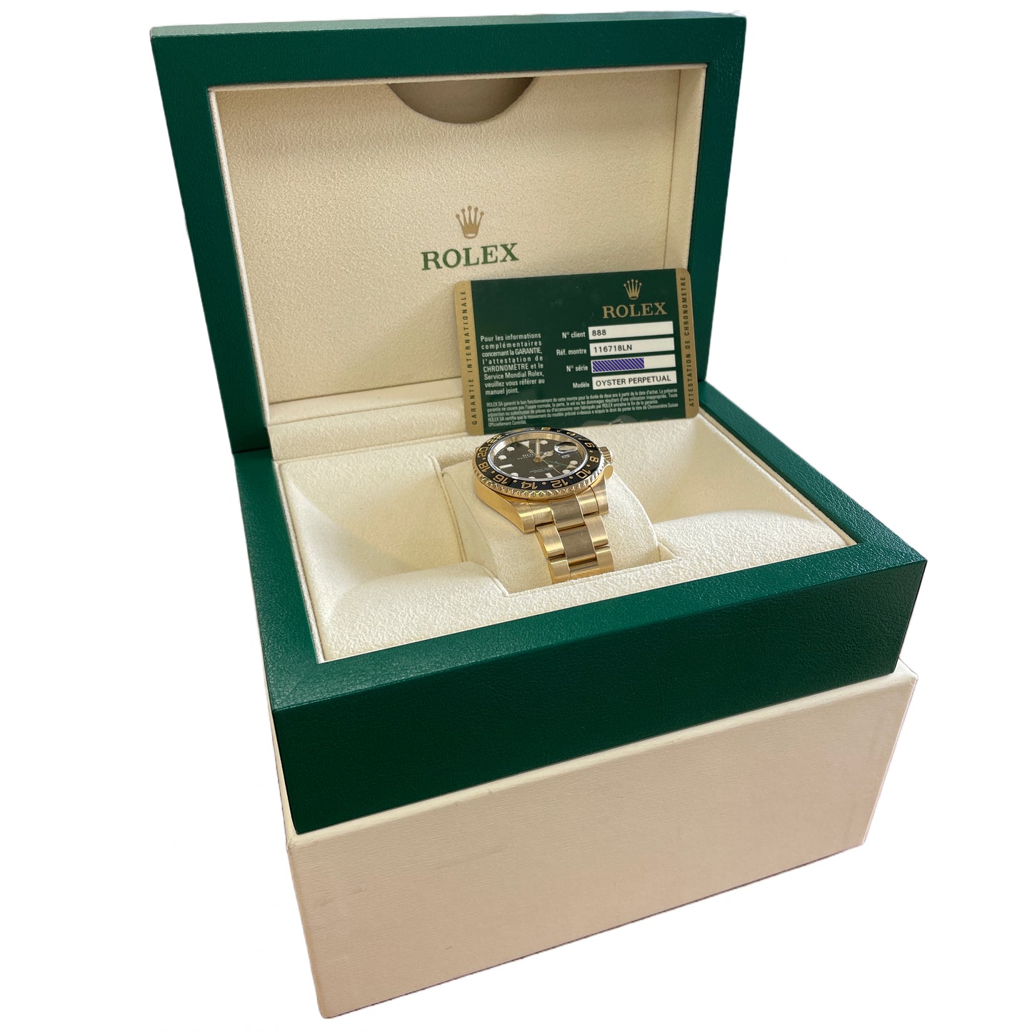 MINT Rolex GMT-Master II PAPERS Ceramic Black 18K Yellow Gold 40mm 116718 LN B+P