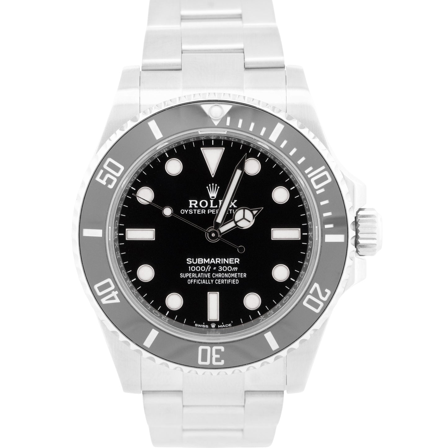 PAPERS Rolex Submariner 41mm No-Date BLACK Ceramic Stainless Steel 124060 LN BOX