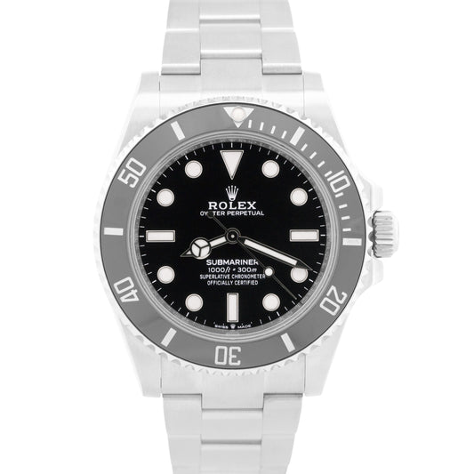 2023 PAPERS Rolex Submariner 41mm Ceramic No-Date Black Steel 124060 Watch BOX