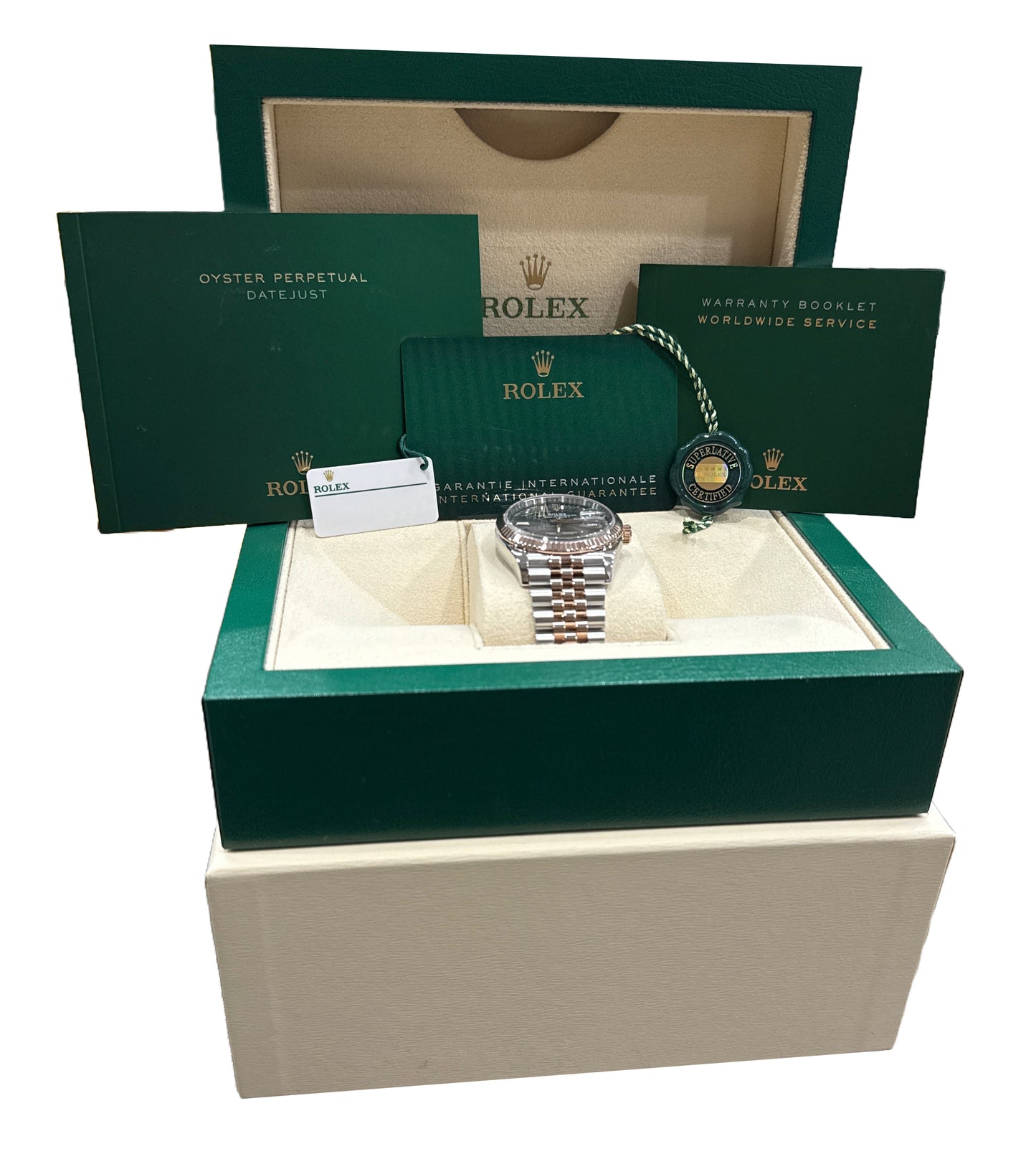 MINT PAPERS Rolex DateJust Rhodium WIMBLEDON 18k Steel JUBILEE 36mm 126231 BOX