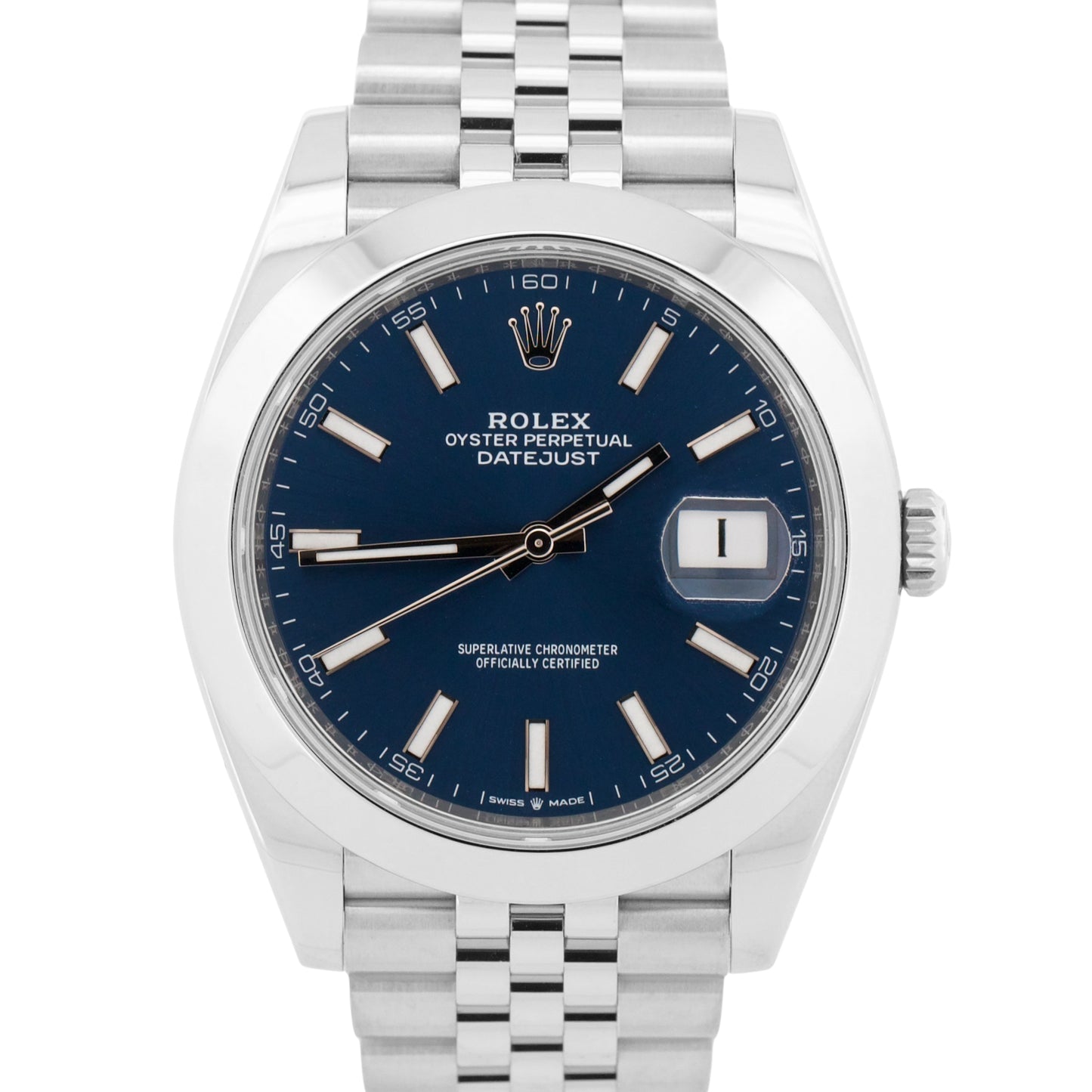 2024 PAPERS Rolex DateJust 41 BLUE Stainless Steel JUBILEE 41mm 126300 BOX