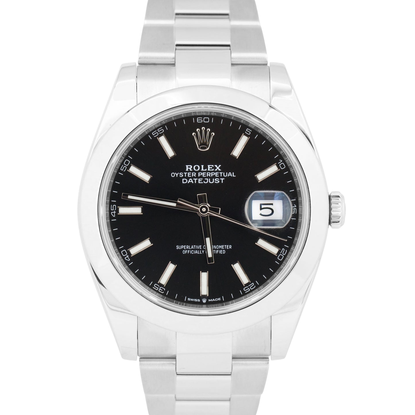 JULY 2025 NEW UNWORN PAPERS Rolex DateJust 41mm BLACK Oyster Watch 126300 BOX