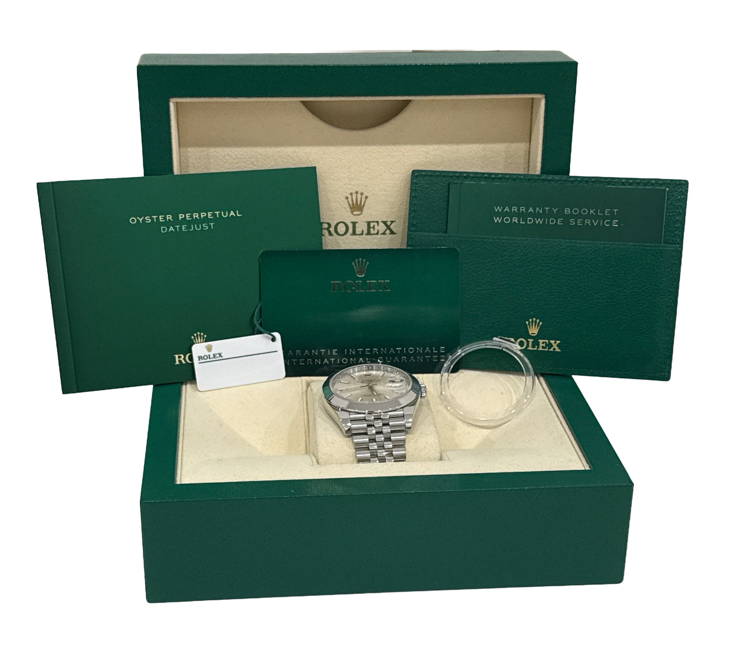 PAPERS Rolex DateJust 41 SILVER Stainless Steel Smooth JUBILEE 41mm 126300 BOX