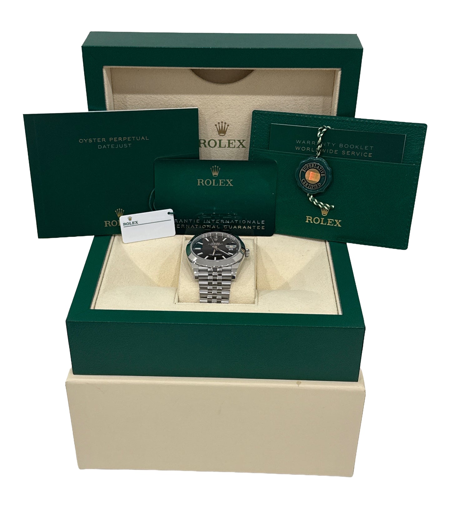 2024 PAPERS Rolex DateJust 41 BLUE Stainless Steel JUBILEE 41mm 126300 BOX