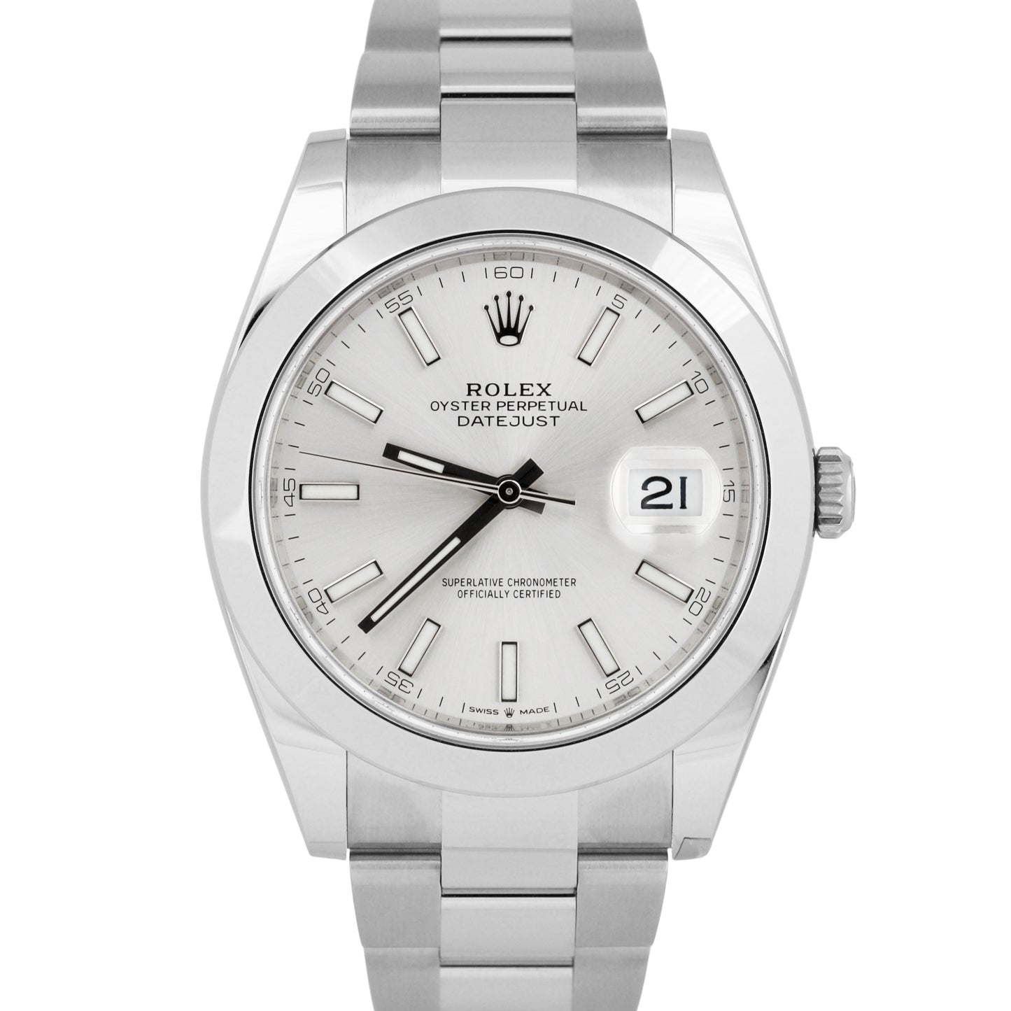 MINT 2024 PAPERS Rolex DateJust 41 SILVER Stainless Steel Oyster 41mm 126300 BOX