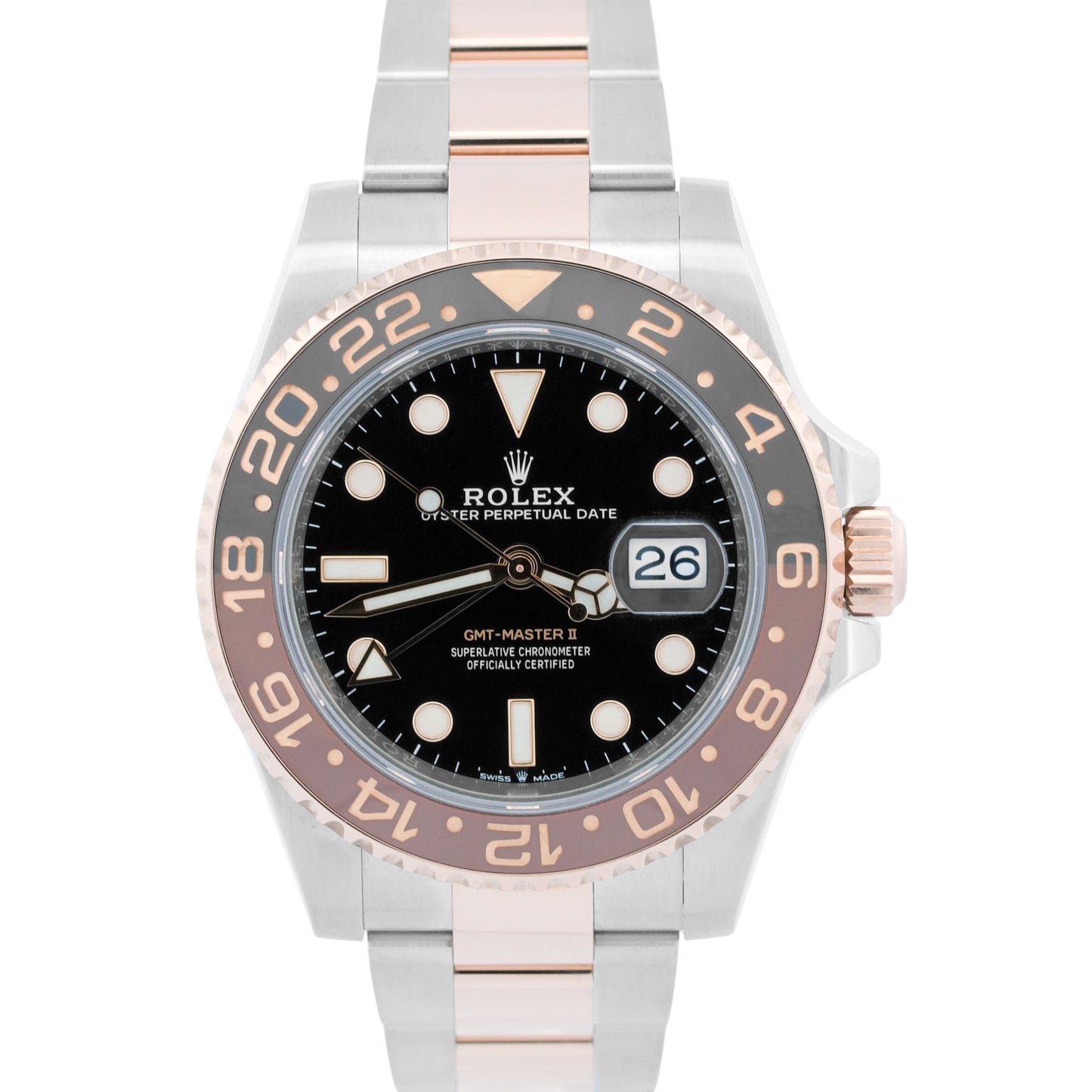 2022 PAPERS Rolex GMT-Master II Two-Tone 18K Gold ROOT-BEER 40mm 126711 CHNR BOX