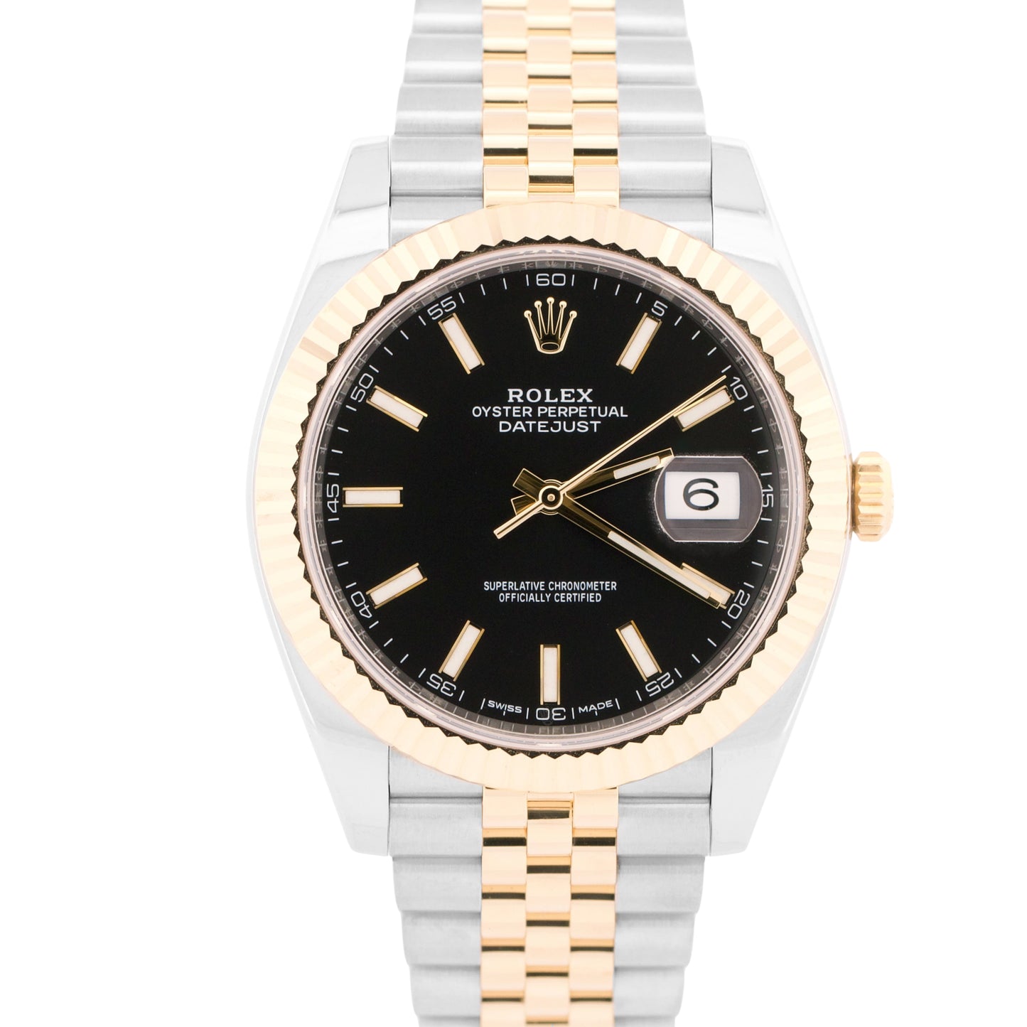 MINT PAPERS Rolex DateJust 41mm BLACK Two-Tone Gold JUBILEE Fluted 126333 BOX