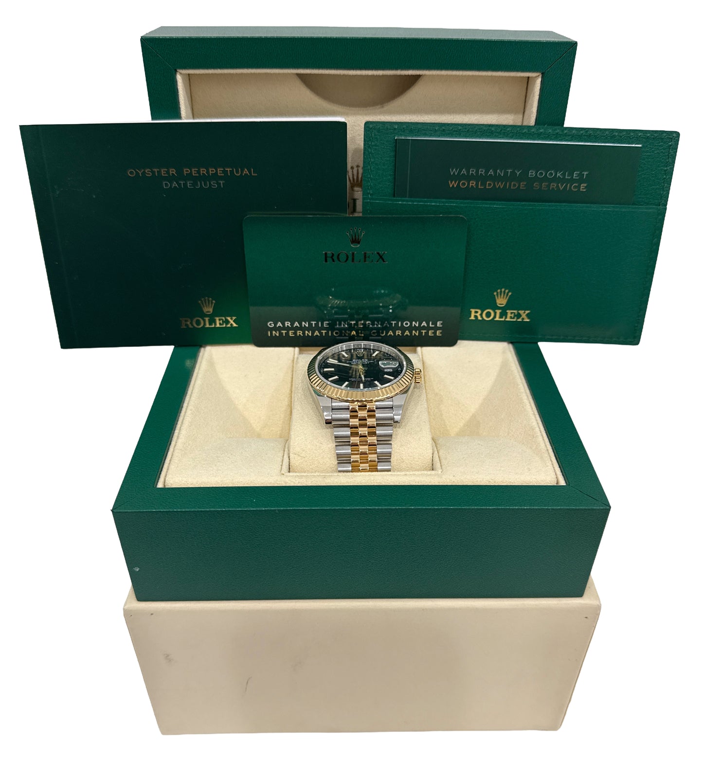 2021 PAPERS Rolex DateJust 41 BLACK 18K Gold Steel JUBILEE 41mm 126333 Watch BOX