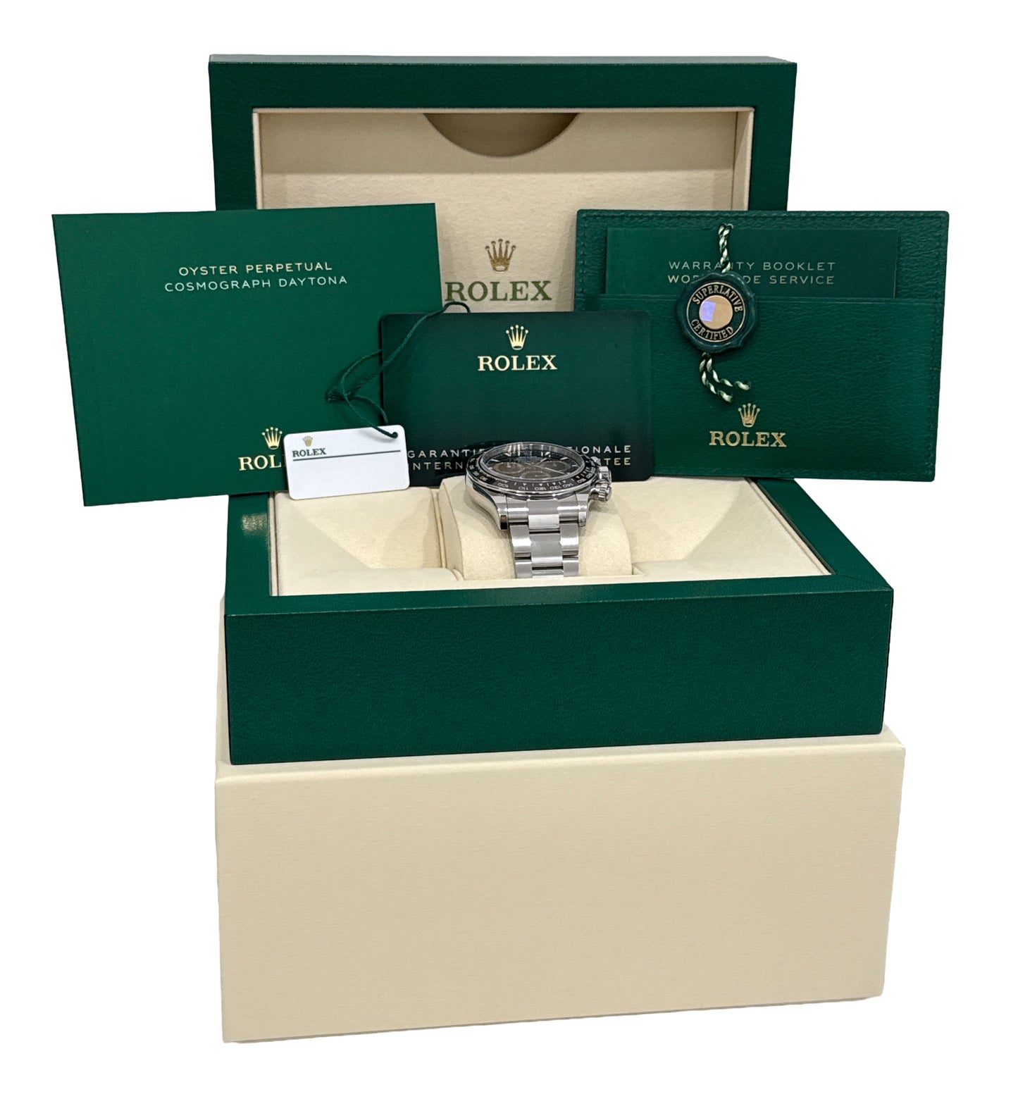 2024 PAPERS Rolex Daytona Cosmograph Steel BLACK Ceramic 40mm 126500 LN BOX