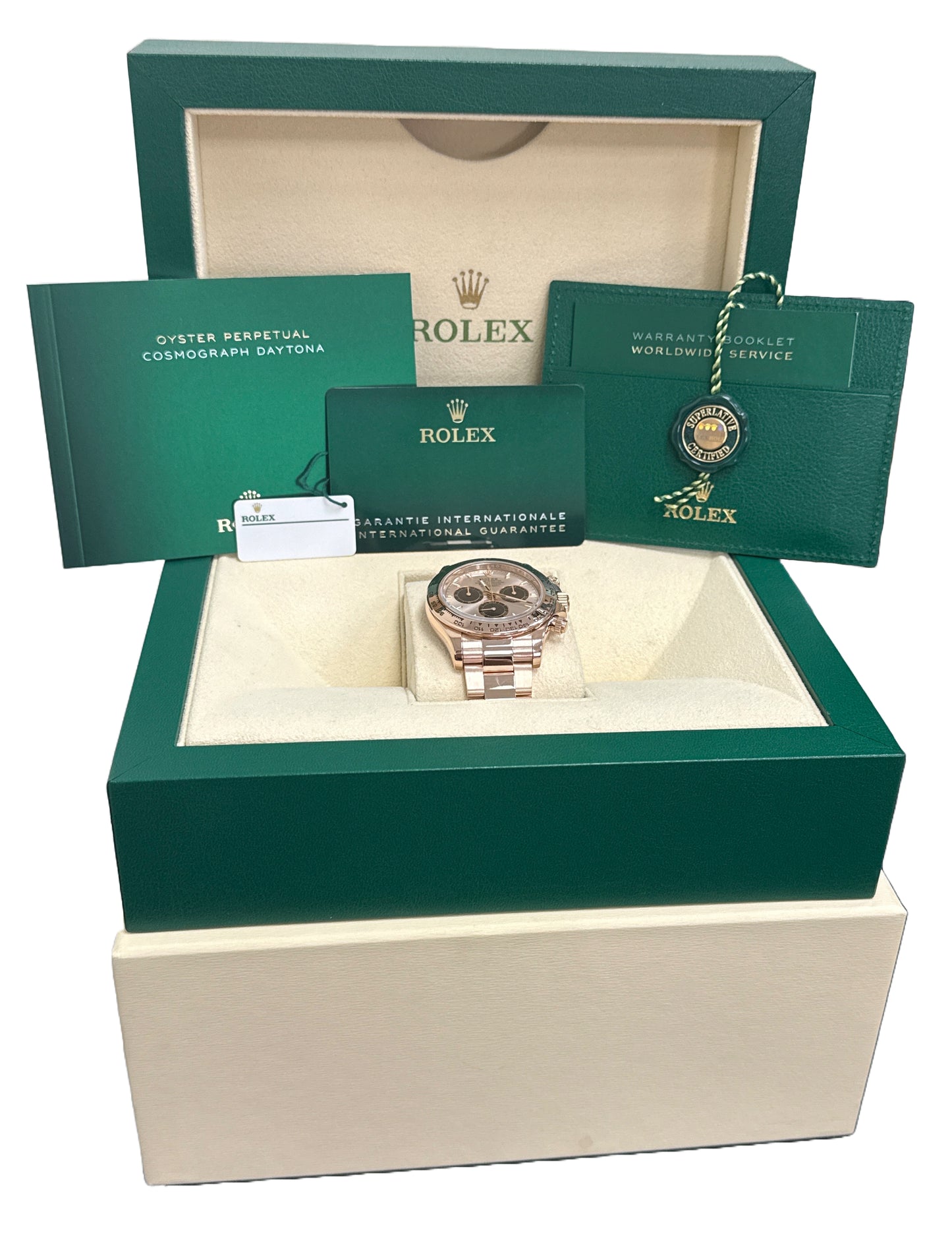 MINT 2023 PAPERS Rolex Daytona SUNDUST Pink 40mm 18K Rose Gold 40mm 126505 BOX