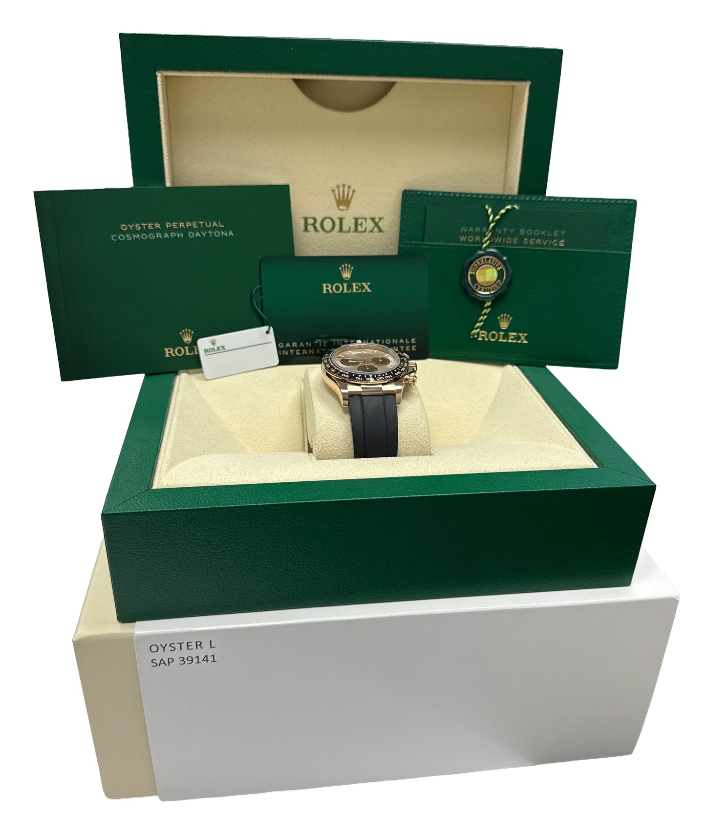 NEW UNWORN PAPERS Rolex Daytona Cosmograph 18K SUNDUST Oysterflex 126515 BOX