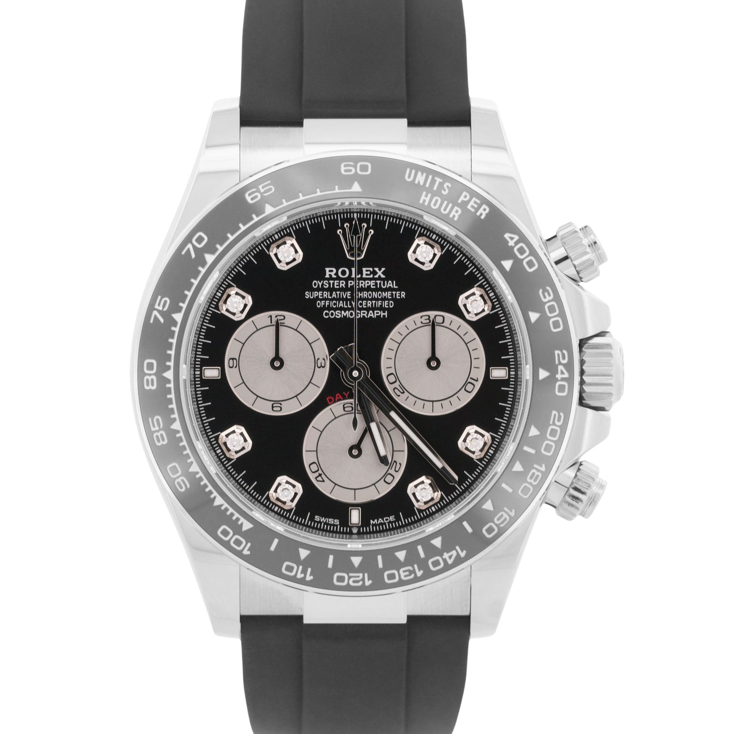 MINT 2024 PAPERS Rolex Daytona FACTORY BLACK DIAMOND 18K White 40mm 126519LN BOX