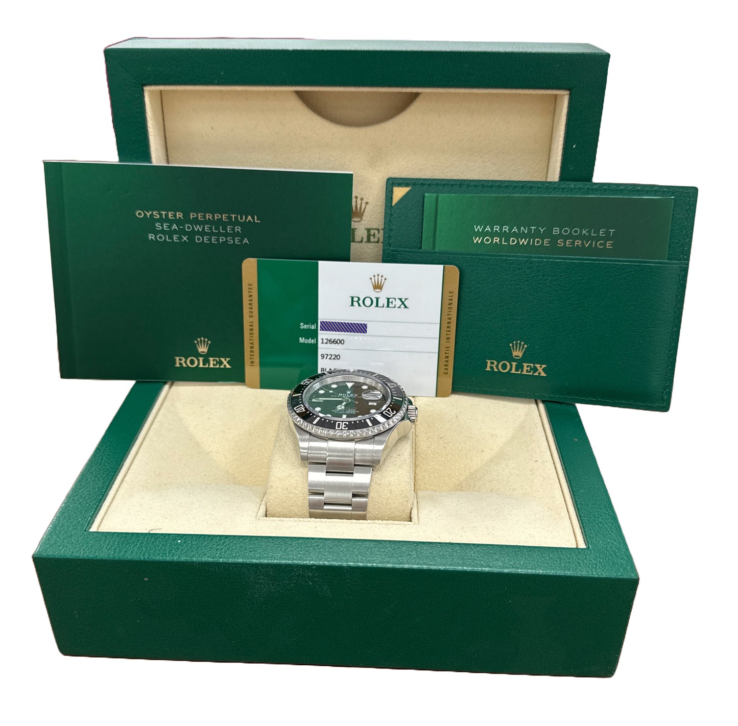 MINT PAPERS Rolex Sea-Dweller 50th-Anniversary BLACK Red 43mm MK2 126600 BOX