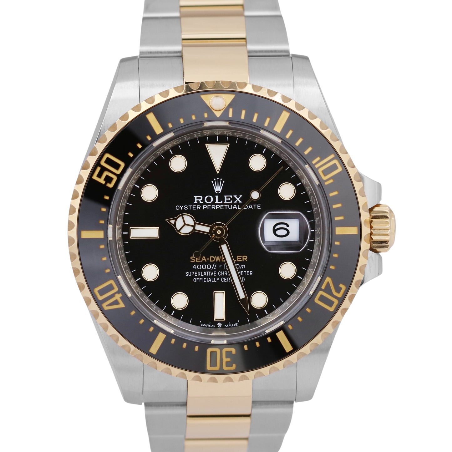 Rolex Sea-Dweller 43mm BLACK Two-Tone 18K Yellow Gold Stainless 126603 BOX