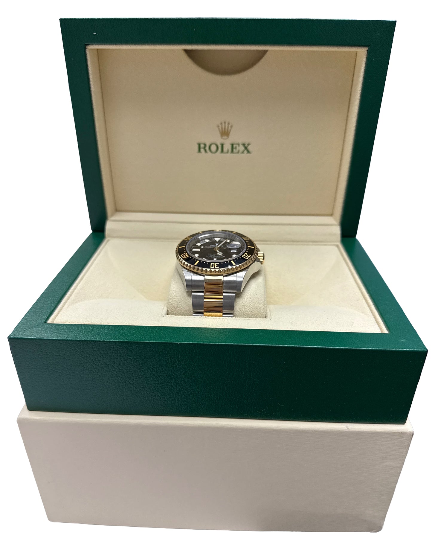 Rolex Sea-Dweller 43mm BLACK Two-Tone 18K Yellow Gold Stainless 126603 BOX