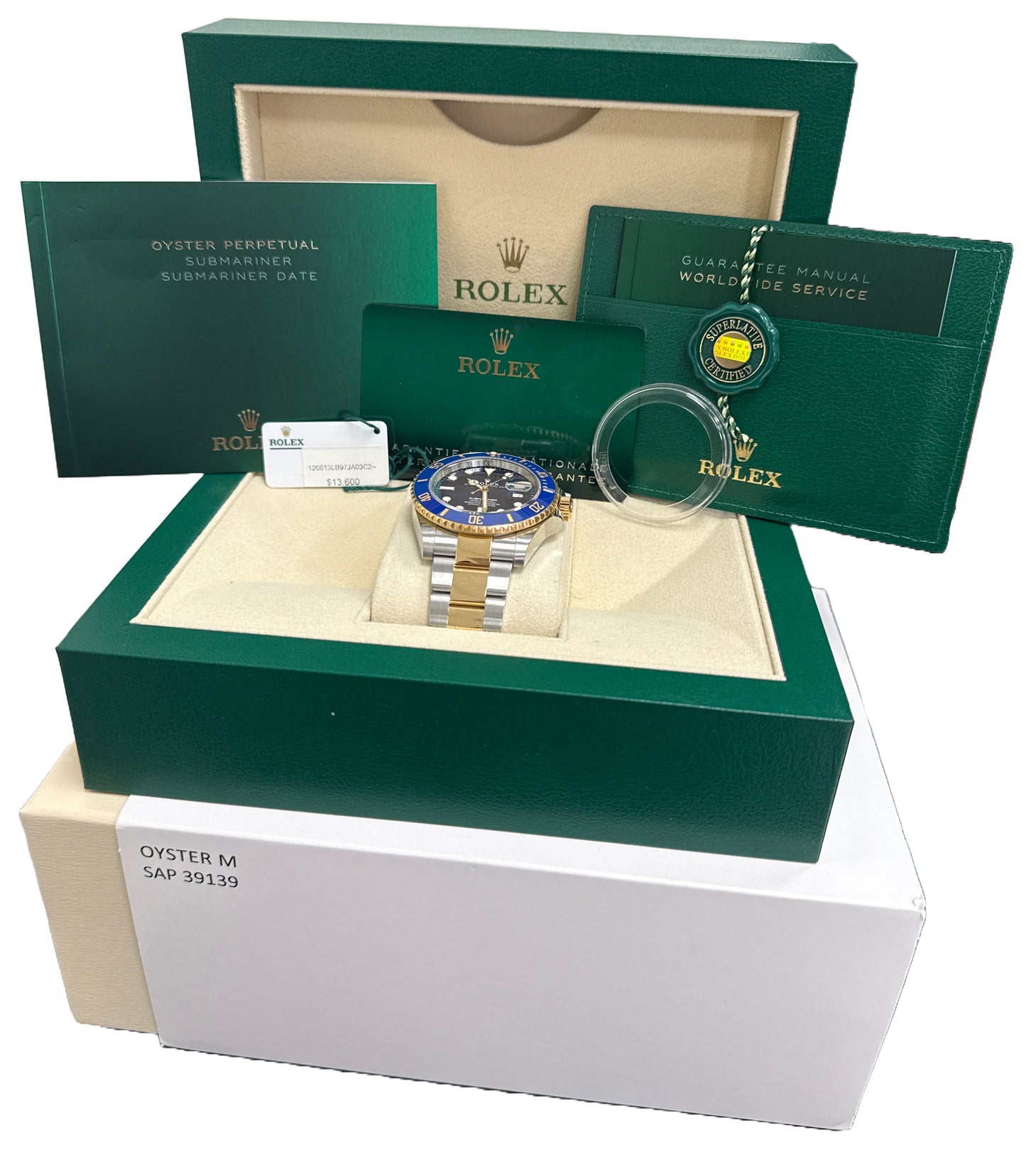 MINT PAPERS Rolex Submariner Date 41mm Two-Tone 18K Gold Ceramic 126613 LB BOX