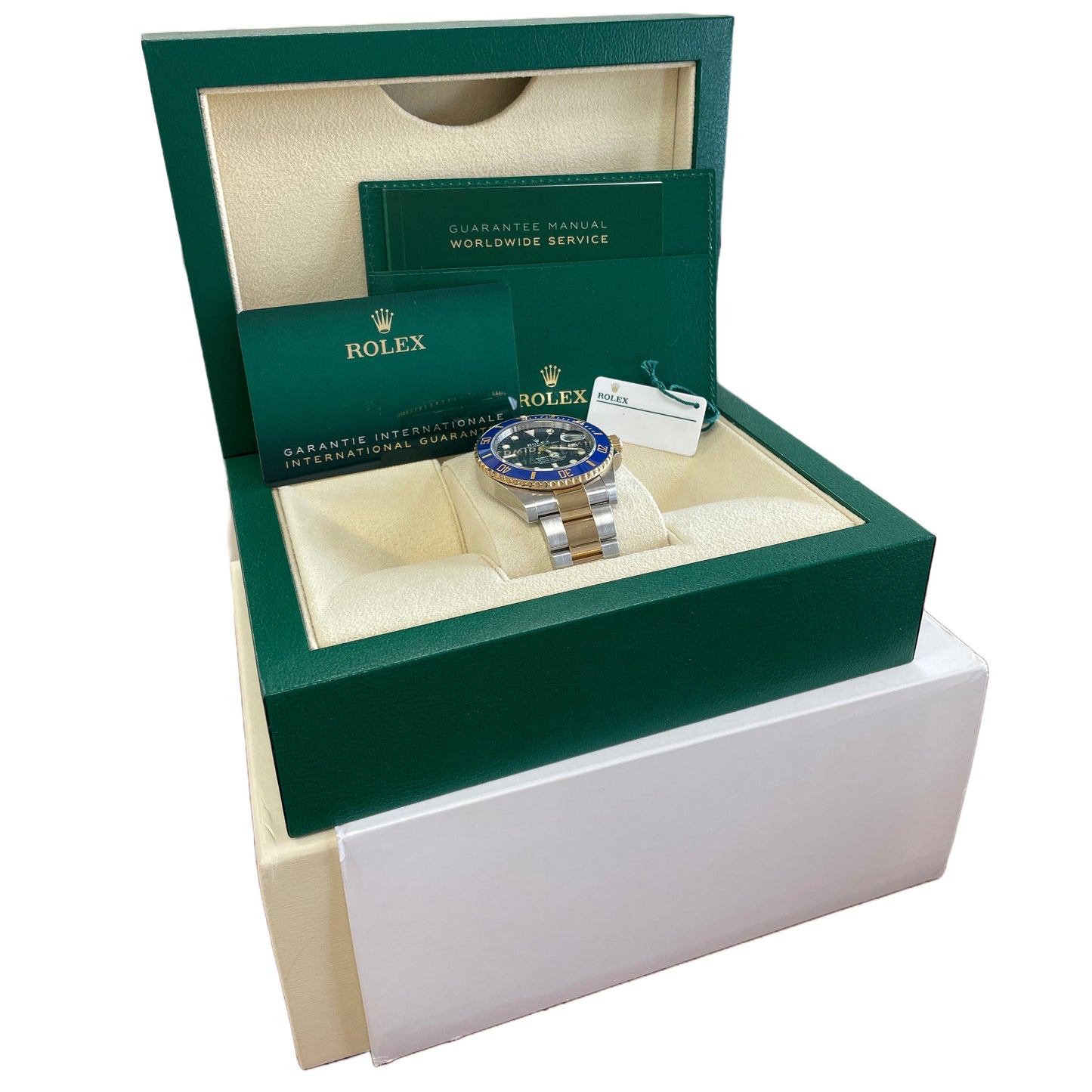 MINT 2021 PAPERS Rolex Submariner Date 41mm BLUE Two-Tone 18K Gold 126613 LB B+P