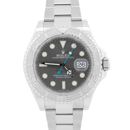 2021 PAPERS Rolex Yacht-Master Steel Platinum RHODIUM 40mm 126622 YM1 Watch BOX