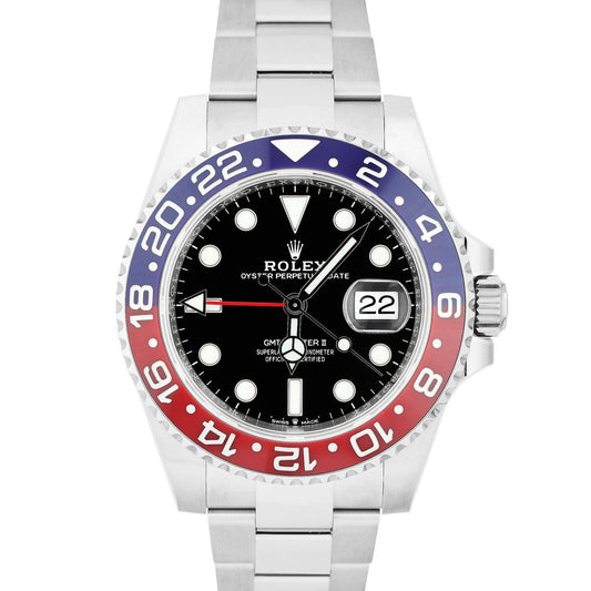 NEW STICKERED PAPERS Rolex GMT-Master II Ceramic PEPSI Oyster 126710 BLRO BOX