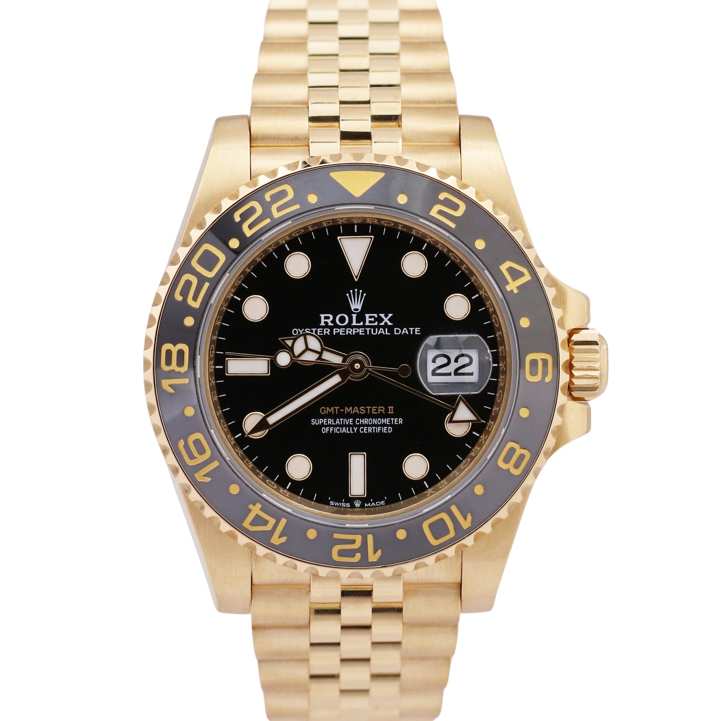 2024 PAPERS Rolex GMT-Master II 18K Yellow Gold JUBILEE 40mm 126718 GRNR BOX