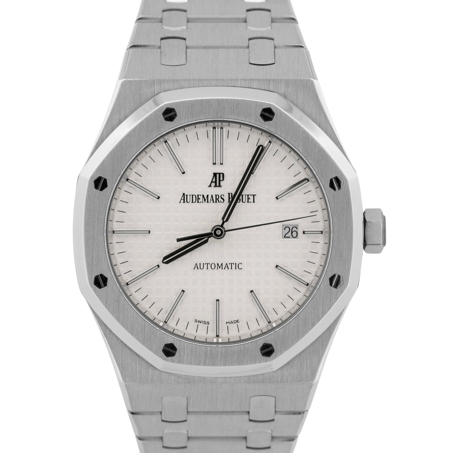 PAPERS Audemars Piguet Royal Oak WHITE Stainless 41mm 15400ST.OO.1220ST.02 BOX