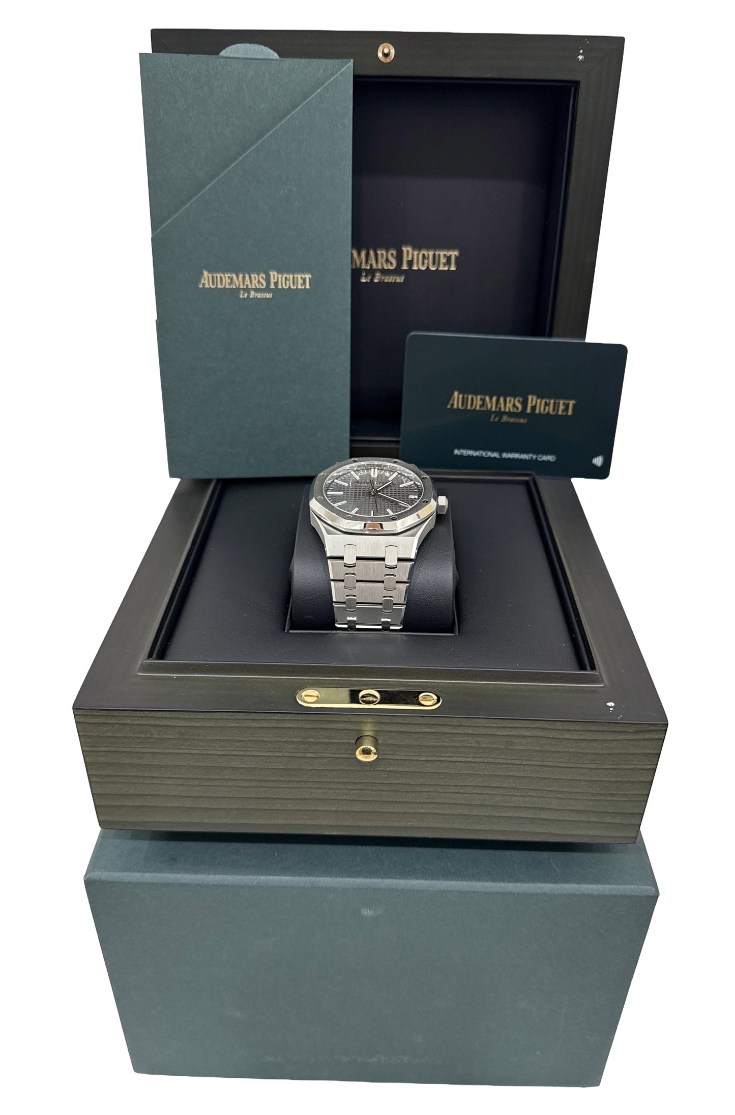 PAPERS Audemars Piguet Royal Oak GRAY 41mm Steel 15510ST.OO.1320ST.10 BOX