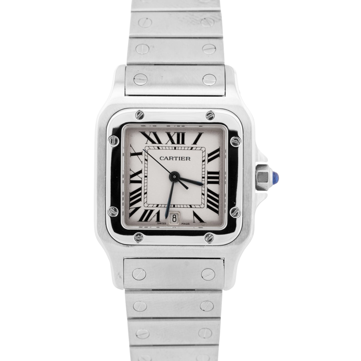 Ladies Cartier Santos Galbee WHITE Quartz 29mm Stainless Steel 1564 W20060D6