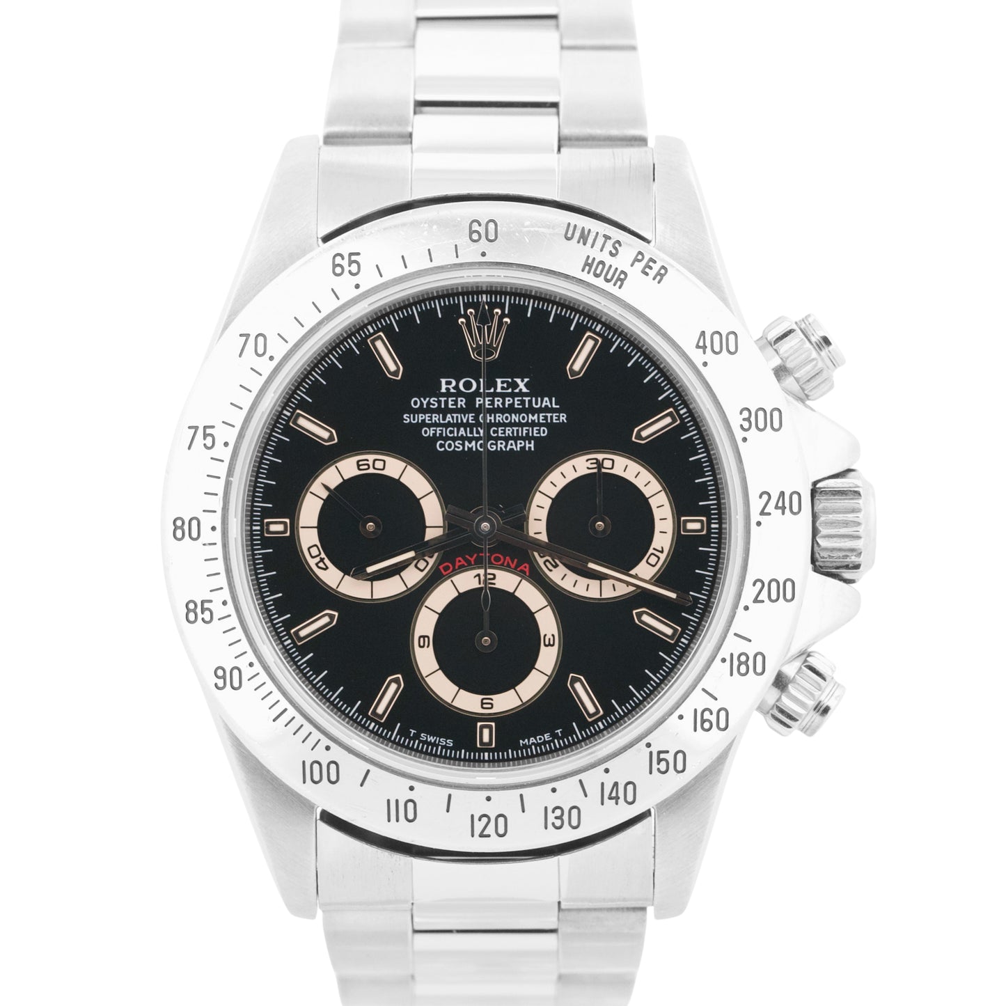 1997 Rolex Daytona Cosmograph BLACK Stainless Steel Chronograph 40mm 16520 Watch