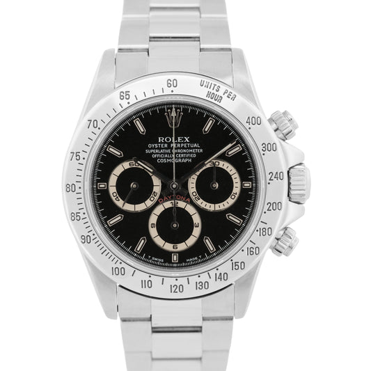 1996 Rolex Daytona Cosmograph ZENITH BLACK PATINA Chronograph 40mm 16520 Watch