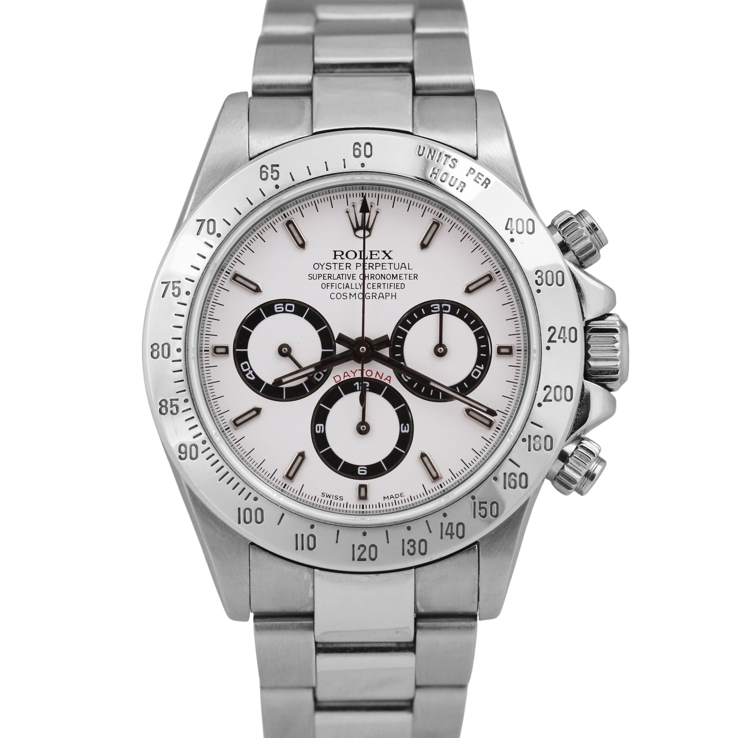 Rolex Daytona Cosmograph White ZENITH Stainless Steel A-SERIAL 40mm 16520 Watch