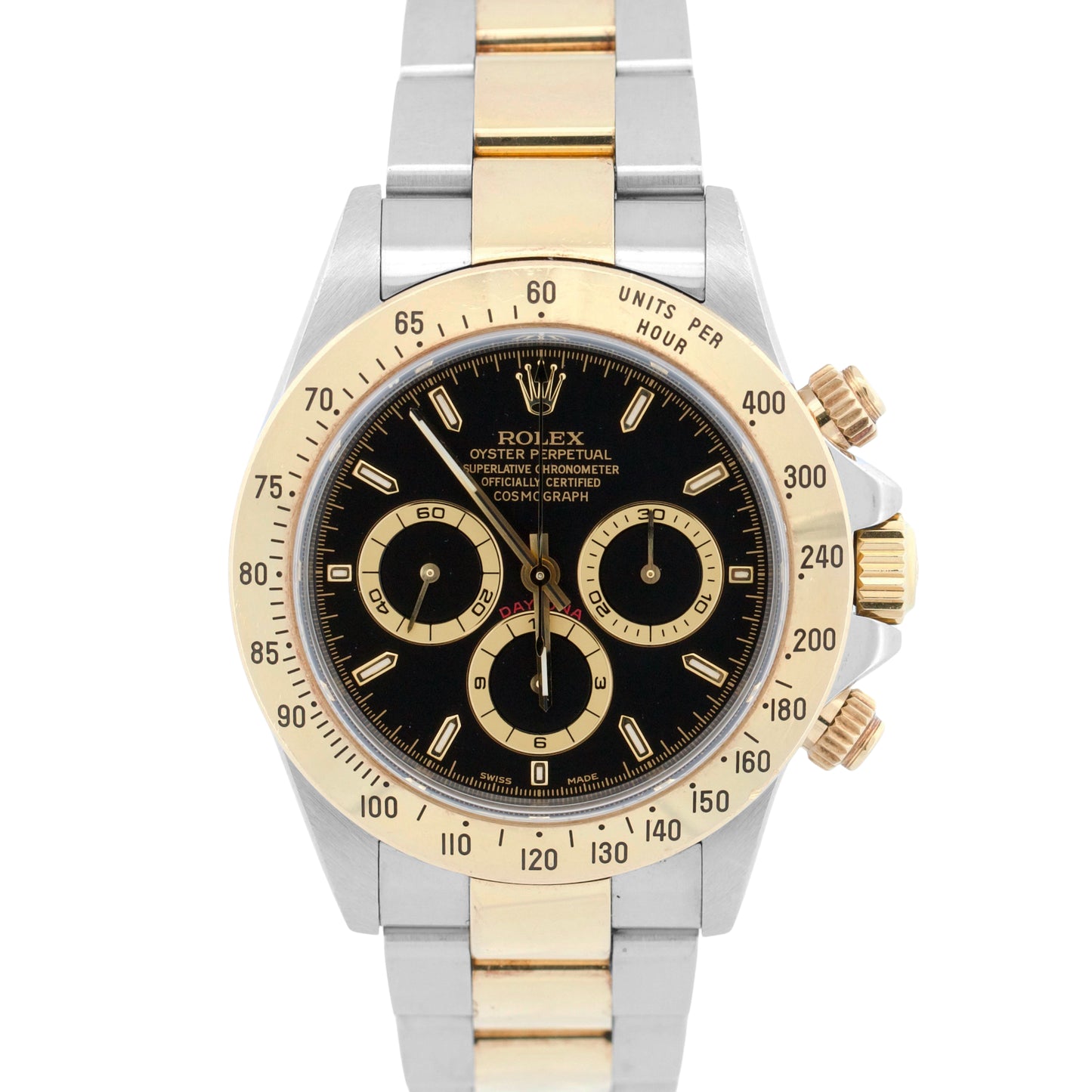 UNPOLISHED PAPERS Rolex Daytona Cosmograph BLACK 18K Gold Steel ZENITH 16523 BOX