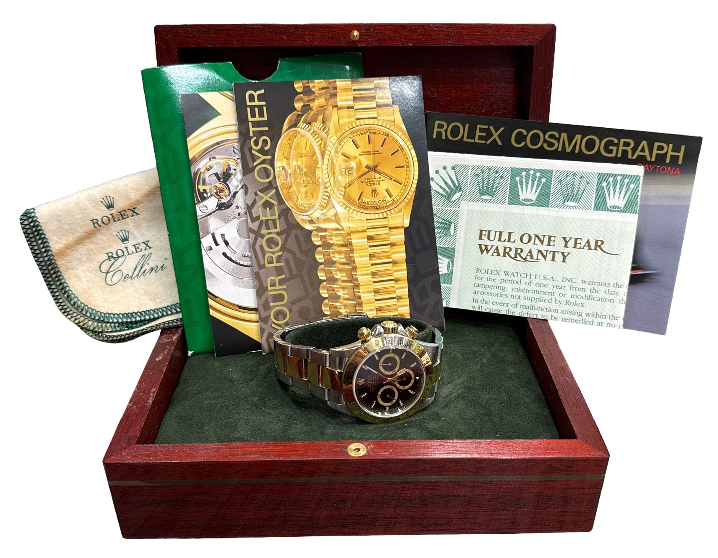 UNPOLISHED PAPERS Rolex Daytona Cosmograph BLACK 18K Gold Steel ZENITH 16523 BOX