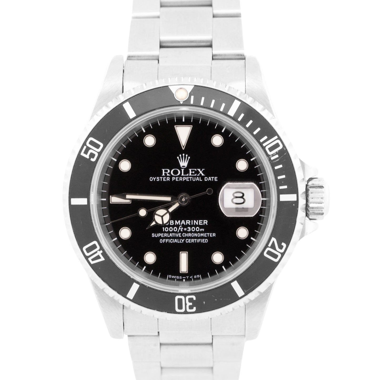 1996 Rolex Submariner Date BLACK Stainless Steel 40mm Oyster Automatic 16610