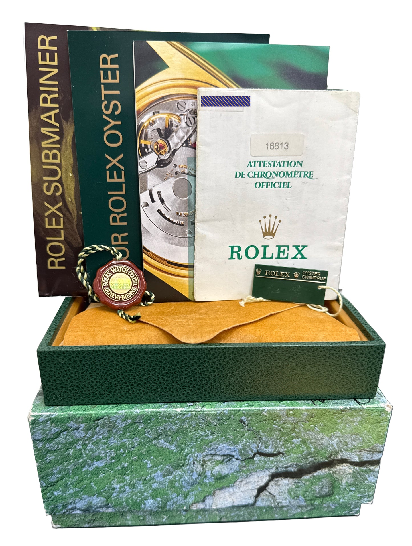 PAPERS Rolex Submariner Date Black SWISS ONLY 40mm Stainless 18K Gold 16613 BOX