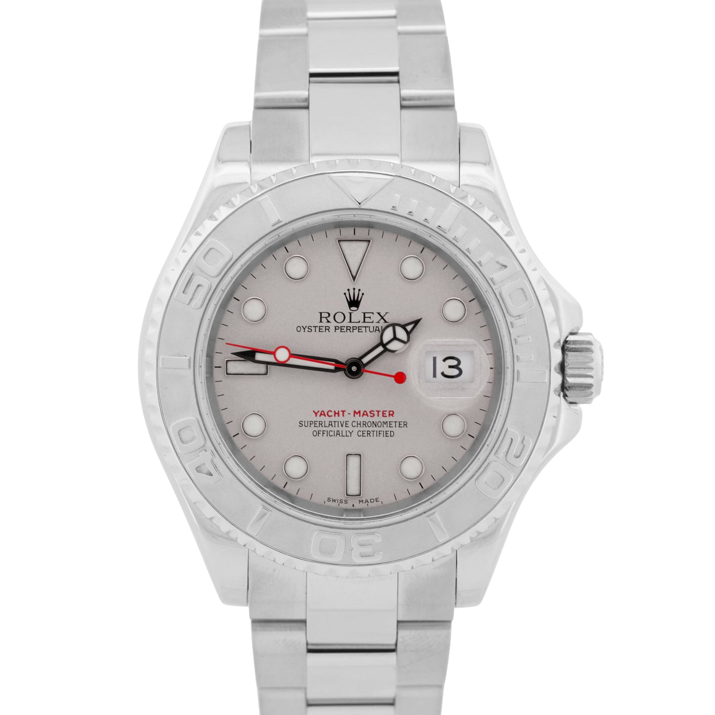 PAPERS Rolex Yacht-Master PLATINUM Stainless Steel YM1 40mm Watch 16622 BOX